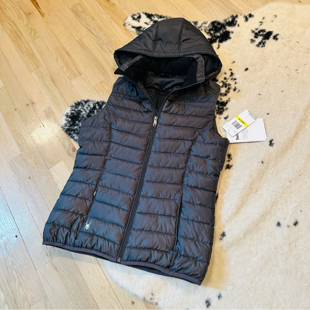 Women's Hooded Packable Puffer Vest - Black